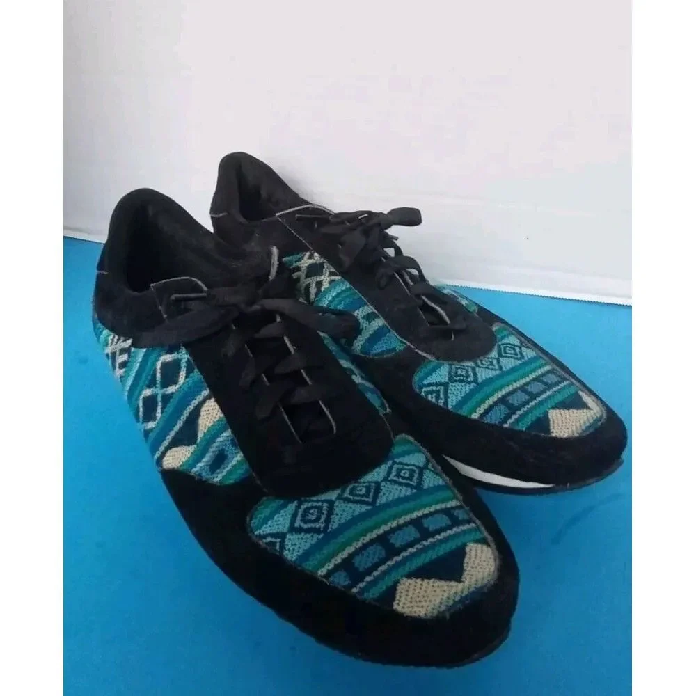 Etnies Aztec Print‎ Sneakers Black & Turquoise Casual Athletic Shoes